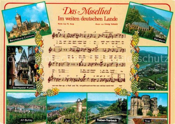 Liederkarte Das Mosellied Reichsburg Cochem Alf-Bul