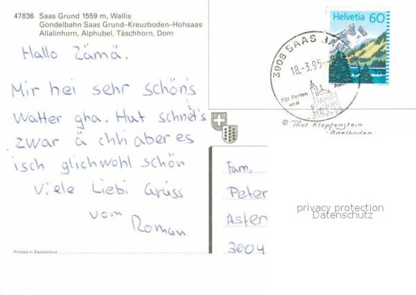 Seilbahn Saas Grund Kreuzboden Hohsaas Allalinho – Bild 2