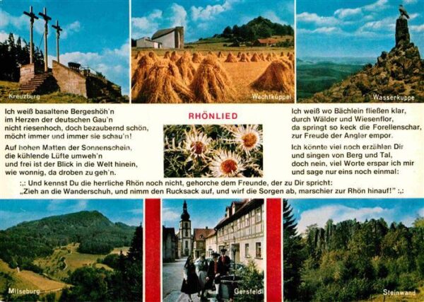 Liederkarte Rhönlied Wasserkuppe Kreuzberg Wachtküp