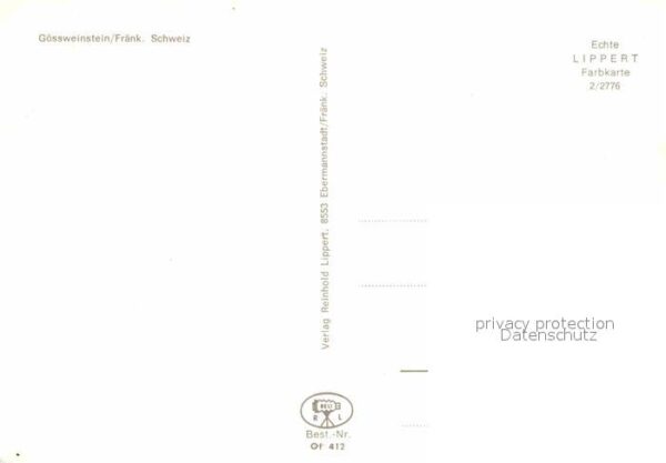 Liederkarte Gössweinsteiner Lied Gössweinstein – Bild 2