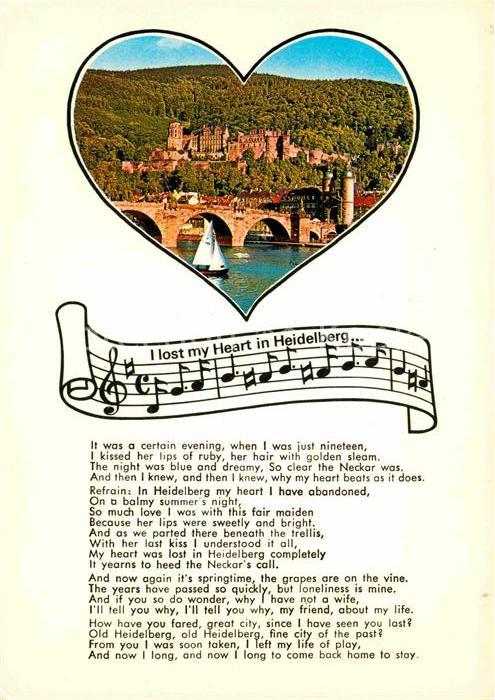 Liederkarte I lost my Heart in Heidelberg