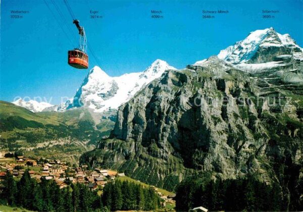 Seilbahn Schilthorn Mürren Eiger Mönch Silberhor