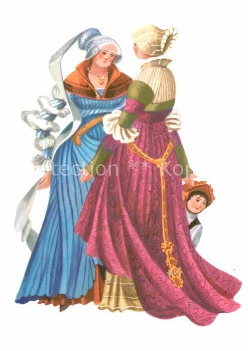 Trachten Deutschland Renaissance 1510-1550 Zeich