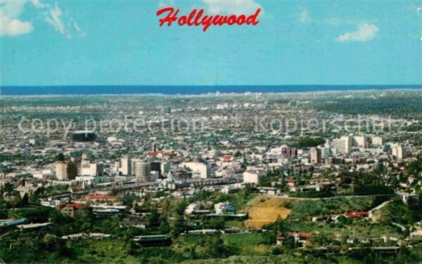 Hollywood California Panoramic view Wilshire District Pacifi