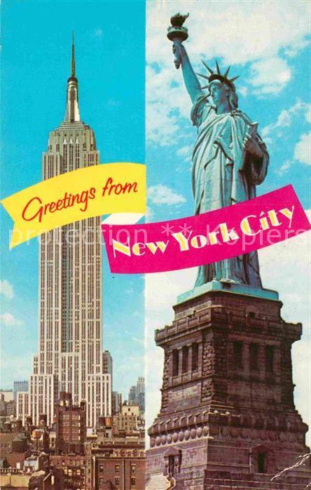 New York City Statue of Liberty Empire State Building