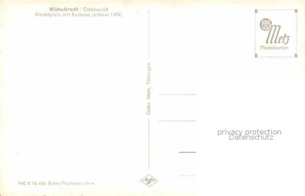 Michelstadt Marktplatz mit Rathaus 15. Jhdt. Brunne – Bild 2
