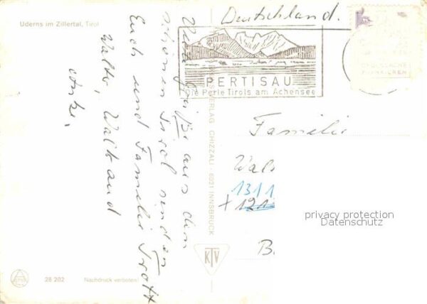 Uderns Ortsansicht mit Kirche Eisenbahn Dampfl – Bild 2