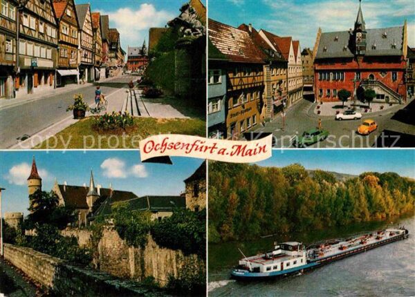 Ochsenfurt Hauptstrasse altes Fachwerk Marktplatz