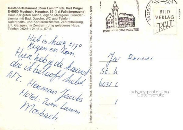 Mosbach Baden Rathaus Palmsches Haus Stadtmitte Steyl – Bild 2