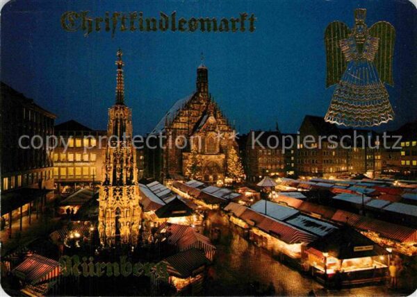 Nuernberg Christkindlesmarkt Schöner Brunnen Kirc