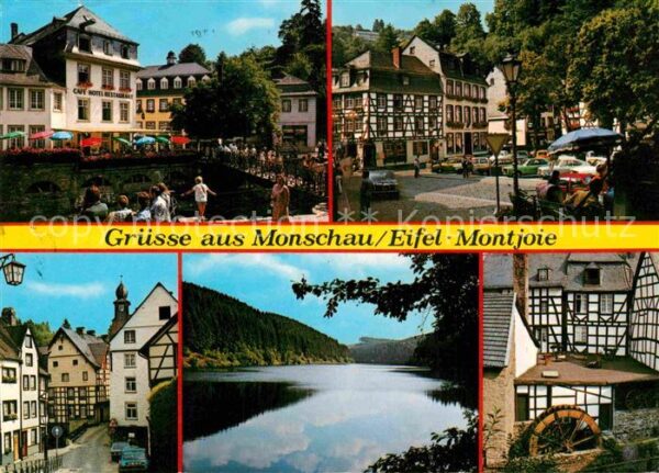 Monschau Altstadt Cafe Hotel Fachwerkhäuser Wass
