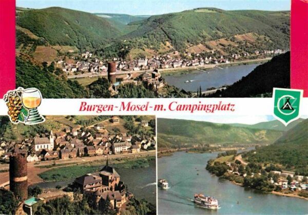 Burgen Mosel Panorama Moseltal Campingplatz Burgruin