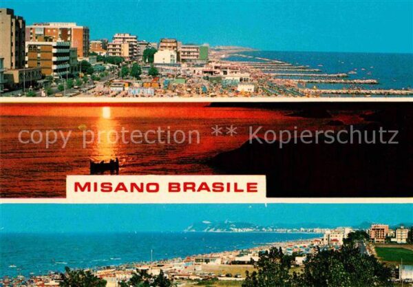 Misano Adriatico Panorama Strand Küste Sonnenuntergang a