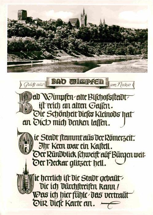 Bad Wimpfen Blick über den Neckar Gedicht