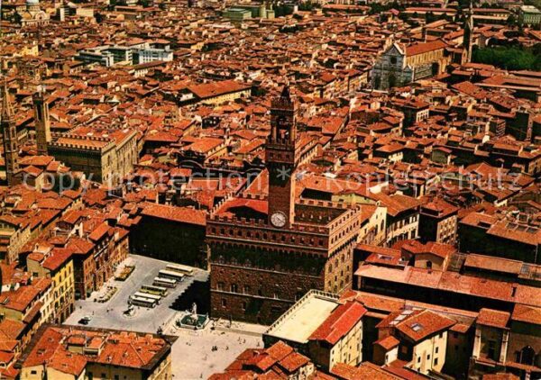 Firenze Florenz Veduta aerea di Piazza Signoria