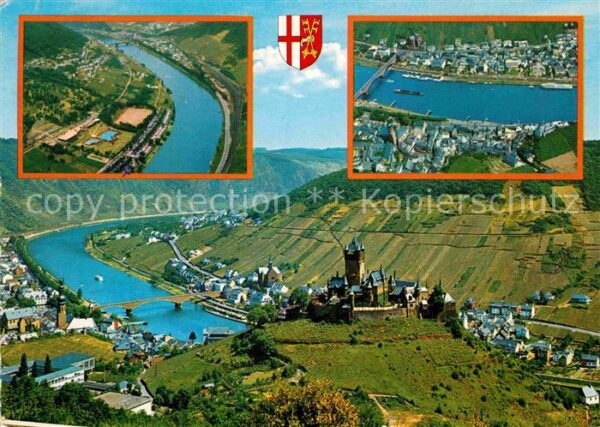 Cochem Mosel Luftaufnahmen mit Blick auf Cochem und