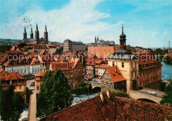 Bamberg Blick über die Altstadt Regnitz Dom Sch