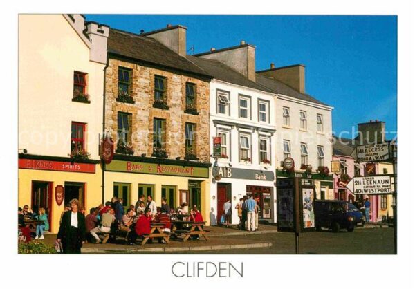Clifden Galway Innenstadt Strassencafe Restaurant Bar