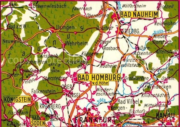 Bad Homburg und Umgebung Landkarte