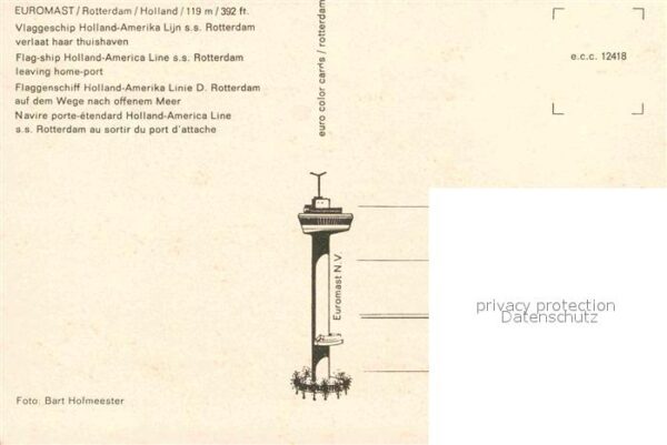Rotterdam Euromast Flaggenschiff Holland Amerika – Bild 2