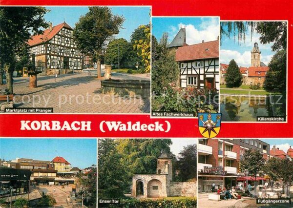 Korbach %ma Pranger Enser Tor Kilianskirche