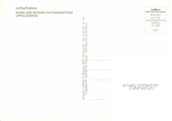 Lippoldsberg Fliegeraufnahme Klinik Rehabilitationsz – Bild 2