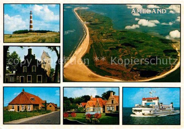 Ameland Fähre Fliegeraufnahme Leuchtturm