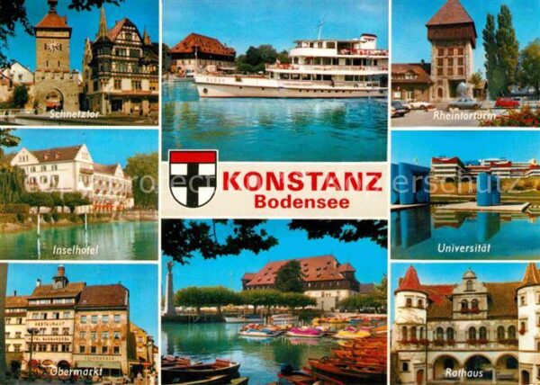 Konstanz Bodensee Universität Rathaus Rheintorturm Schnet