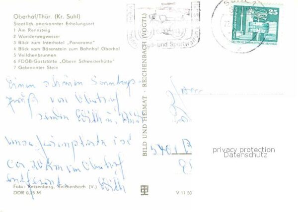 Oberhof Thueringen Rennsteig Wanderwegweiser Interhotel Pa – Bild 2
