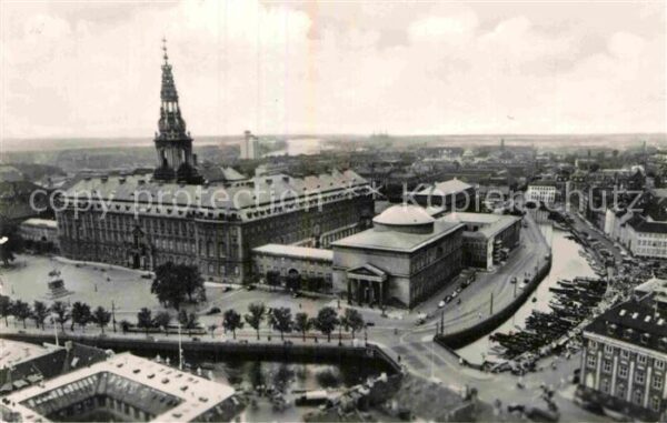 Kopenhagen Christiansborg Slot Fliegeraufnahme