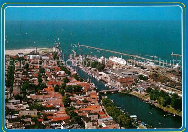 Warnemuende Ostseebad Fliegeraufnahme mit Altem Strom und Haf