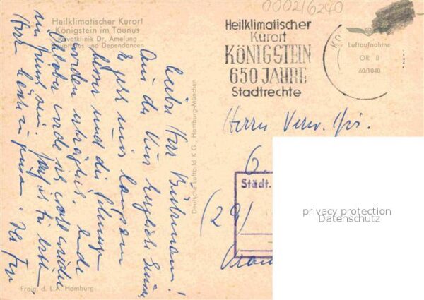 Koenigstein Taunus Fliegeraufnahme Privatklinik De. Amelun – Bild 2