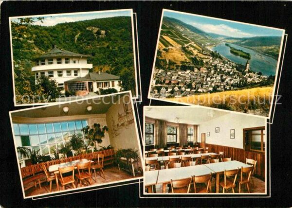 Lorch Rheingau Fliegeraufnahme Rheinpartie Jugendherbe