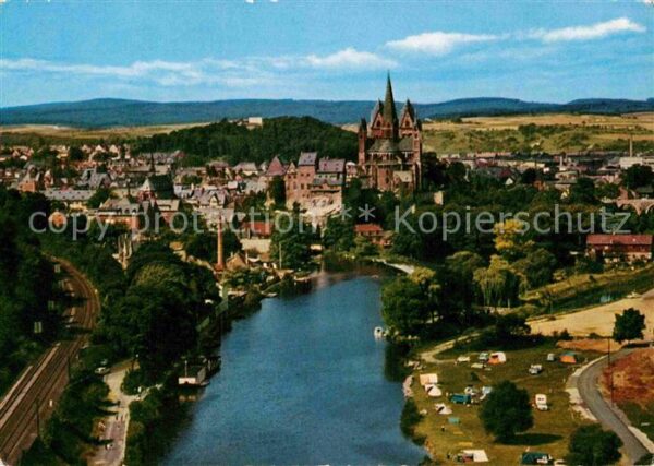 Limburg Lahn Fliegeraufnahme Lahnpartie mit Dom von