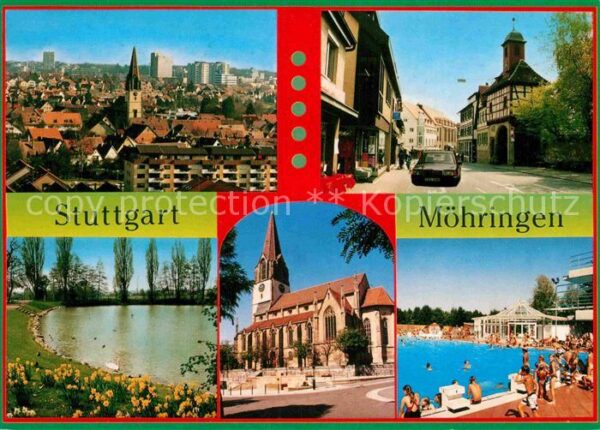 Moehringen Stuttgart Freibad Kirche Ortspartie