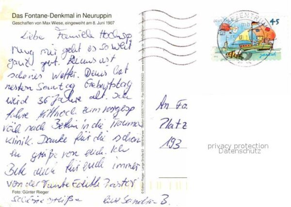 Neuruppin Fontane Denkmal – Bild 2