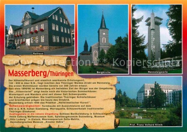 Masserberg Rathaus Rennsteigwarte Volhard-Klinik B