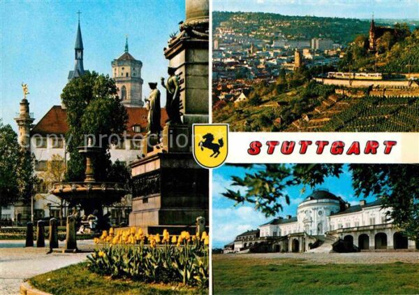 Stuttgart Fliegeraufnahme Weinberge Brunnen Schlo