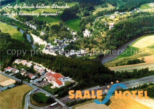 Frankenwald Region Fliegeraufnahme Saale Hotel