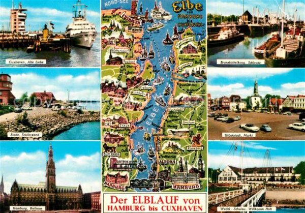 Cuxhaven Nordseebad Der Elblauf Hamburger Rathaus Glückstad