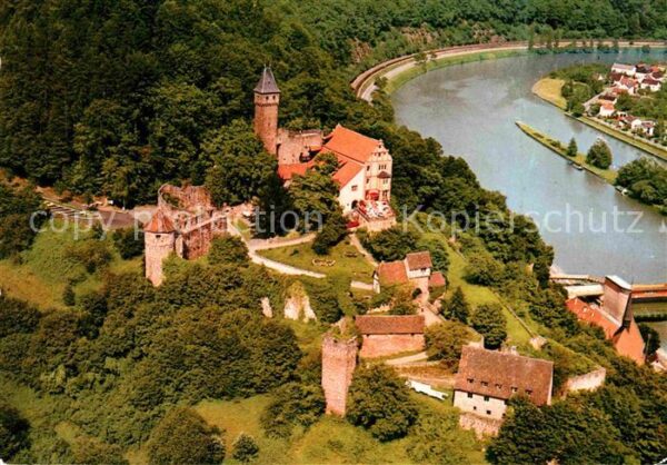 Hirschhorn Neckar Fliegeraufnahme Burg