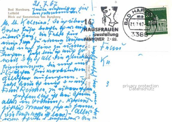 Bad Harzburg Fliegeraufnahme Sanatorium am Burgberg – Bild 2