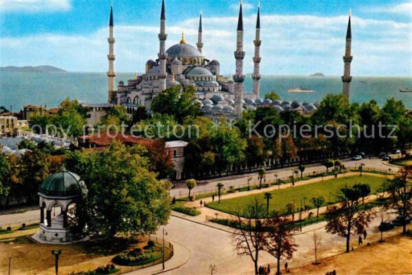 Istanbul Constantinopel Sultanahmet Camii ve Alman Cesmesi Blau