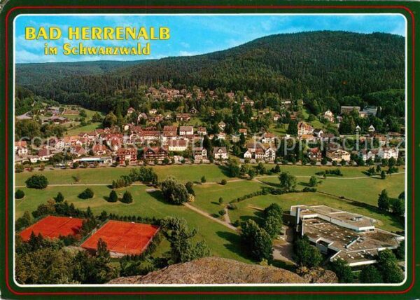 Bad Herrenalb Panorama Blick vom Falkenfelsen Tennisp
