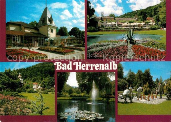 Bad Herrenalb Kurhaus Park Teich Fontäne Bodenschach