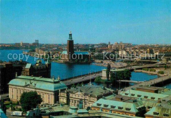 Stockholm Blick gegen das Stadthaus von der Domki