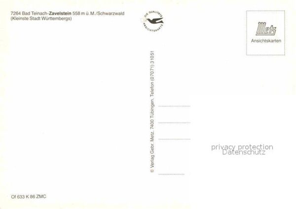 Zavelstein Gesamtansicht Kleinste Stadt Württember – Bild 2
