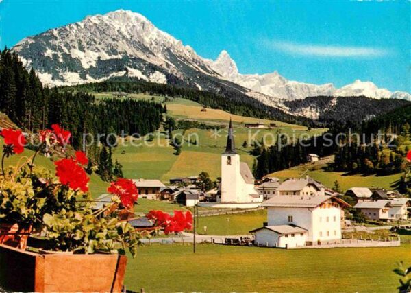 Filzmoos Ortsansicht mit Kirche Blick gegen Dach
