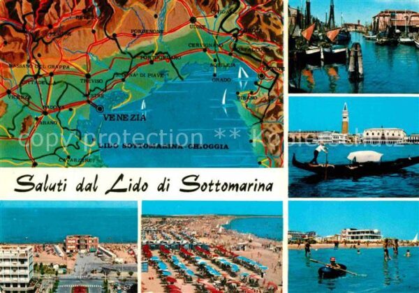 Lido di Sottomarina Strand Kanal Hafen Landkarte