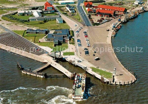 Norderney Nordseebad Hafen mit Fähranleger Fliegeraufnahme